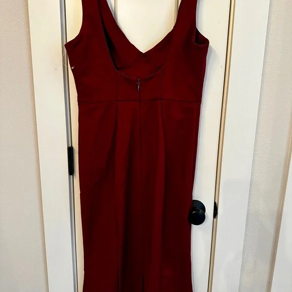 House of CB Hama Wine Burgundy Sleeveless Fitted Dress - Picture 5 of 7